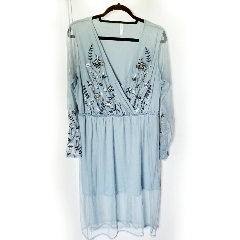 Xhilaration/Target Mint Embroidered Dress XXL NWOT